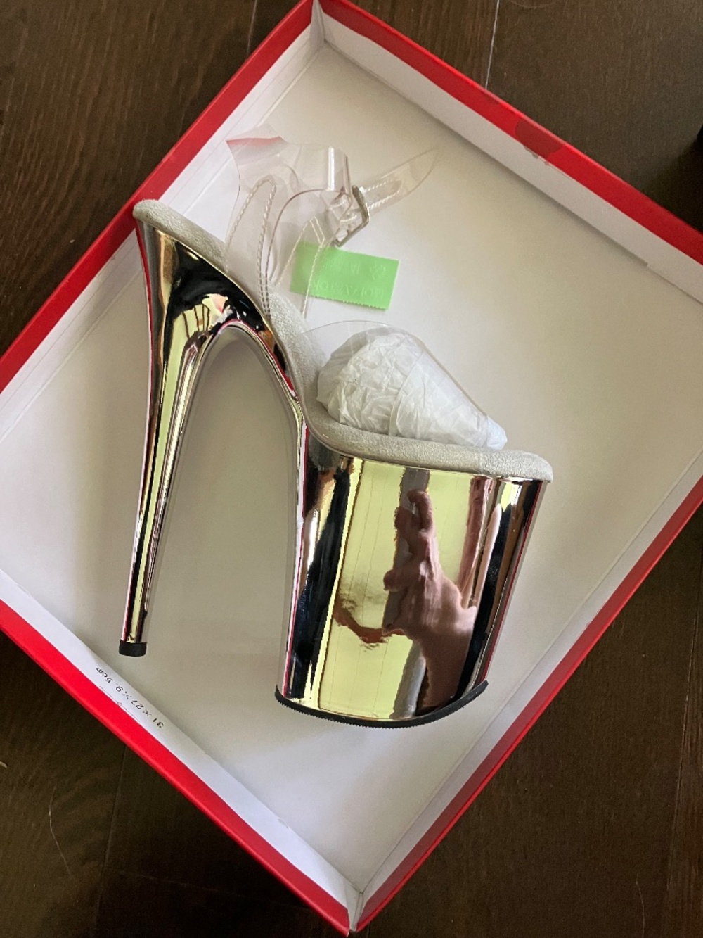 CHROME PLEASER  Flamingo-808 8" SIZE 7 NWT Dance Heels - Picture 6 of 7
